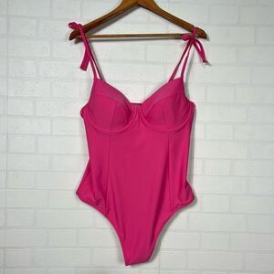 Old Navy One Piece Swim Suit Womens Size XL Barbie Core Pink Underwire